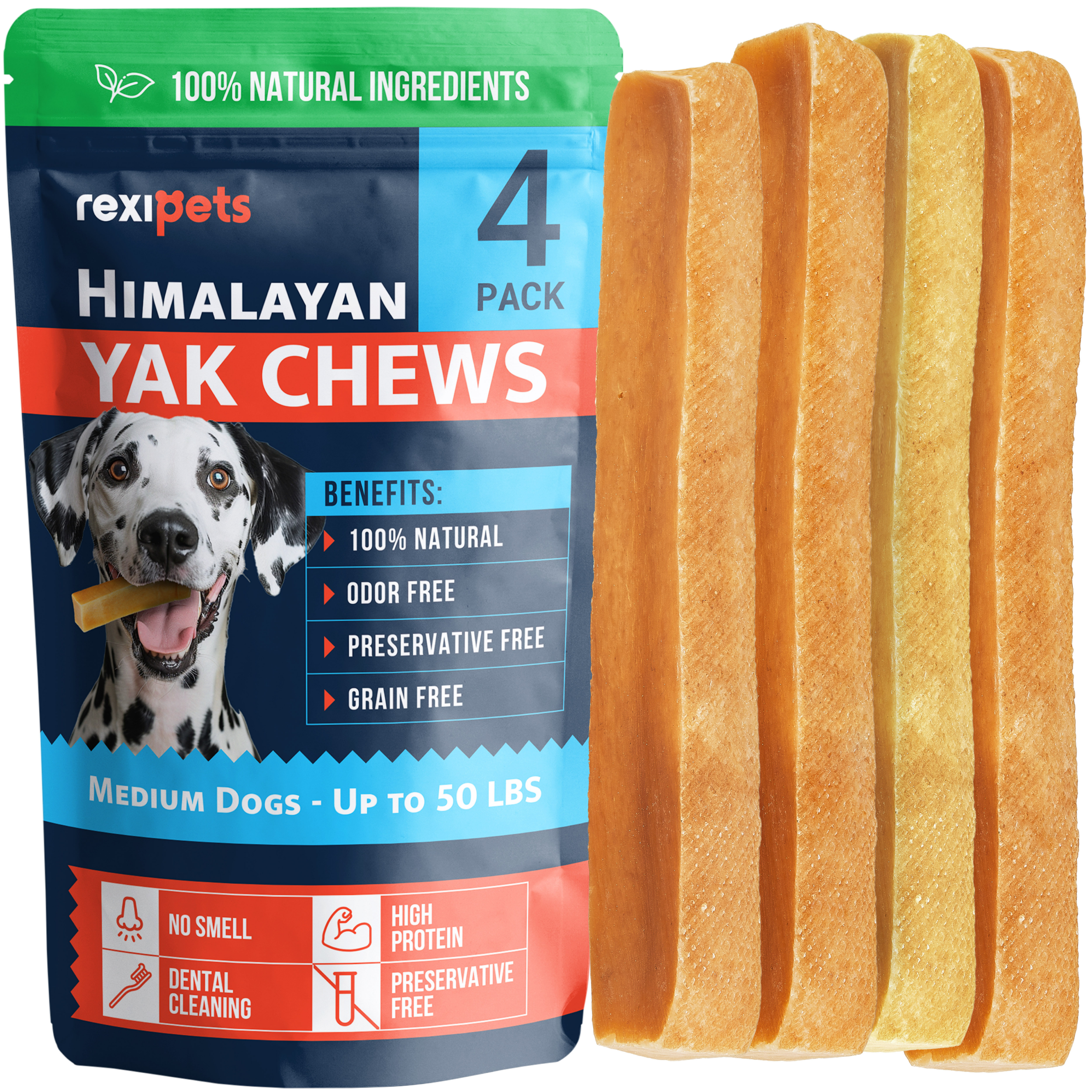 Natural Yak Cheese Himalayan Made Dog Chews - Medium - (3 Pack)