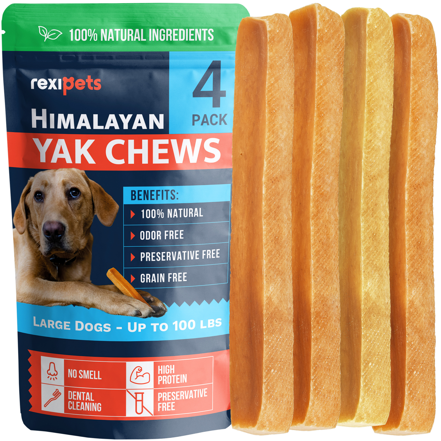Natural Yak Cheese Himalayan Made Dog Chews - Large