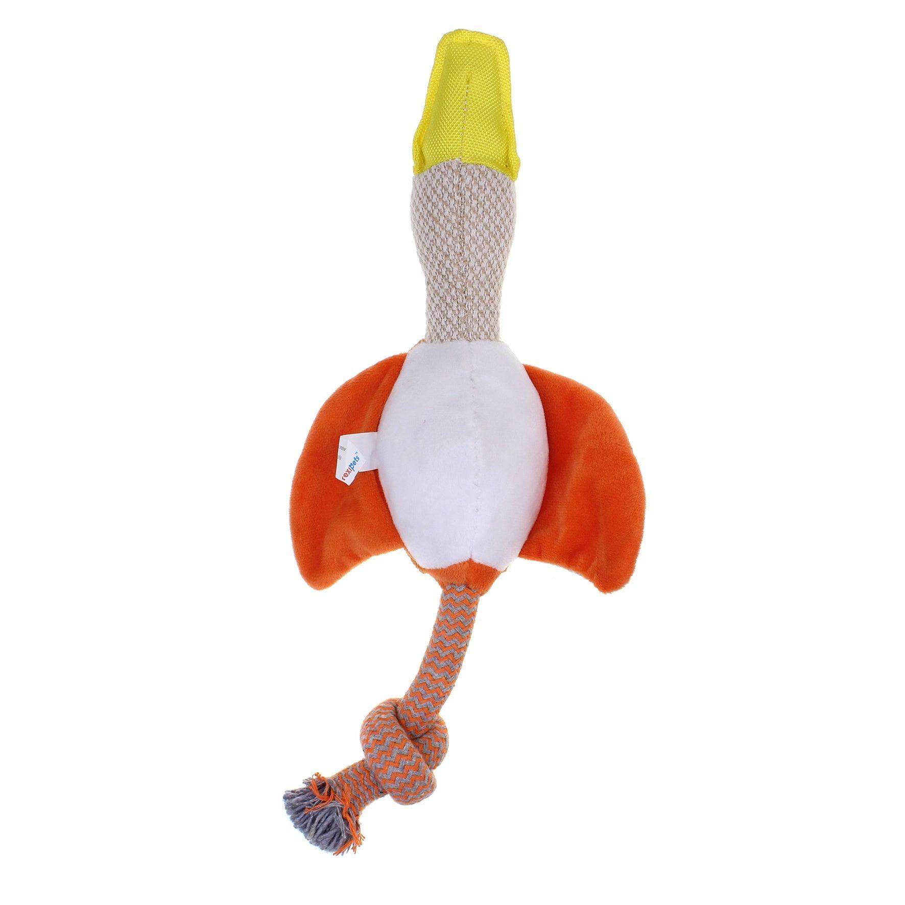 Squeaky Plush Dog Toy Fire Bird Duck