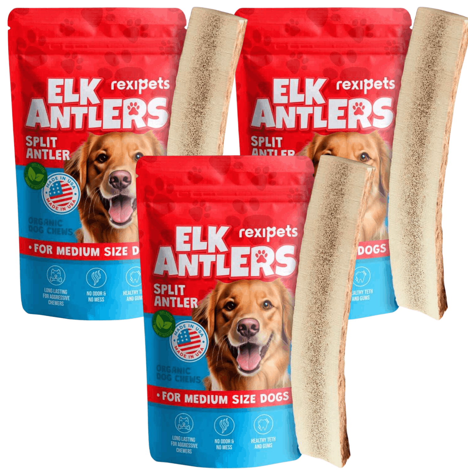 Split Elk Antlers for Dogs