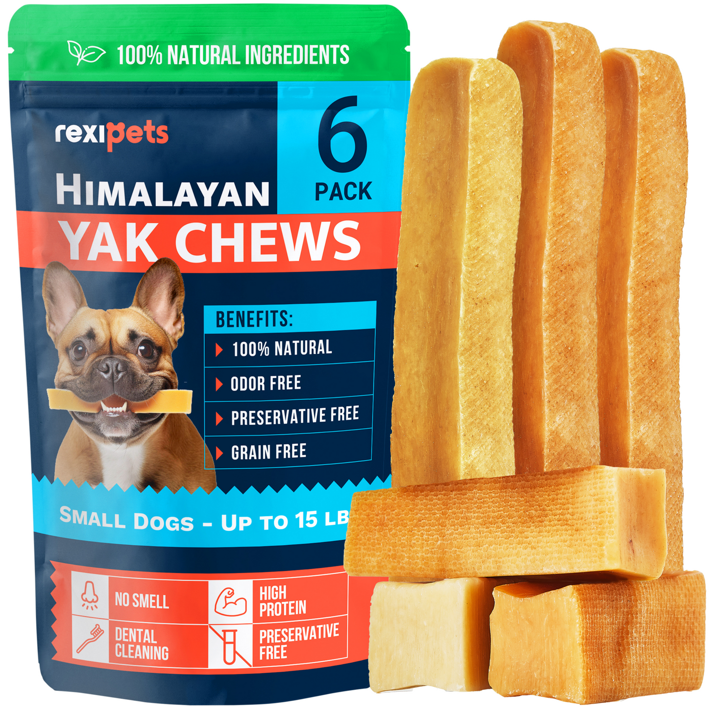 Natural Yak Cheese Himalayan Made Dog Chews - Small - ( 6 Pack )