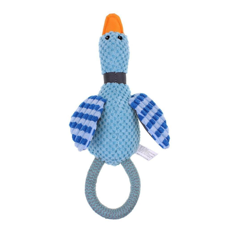 Squeaky Plush Dog Toy Blue Sky Duck