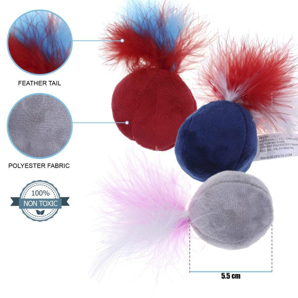 Soft Feather Ball Cat Toy RexiPets