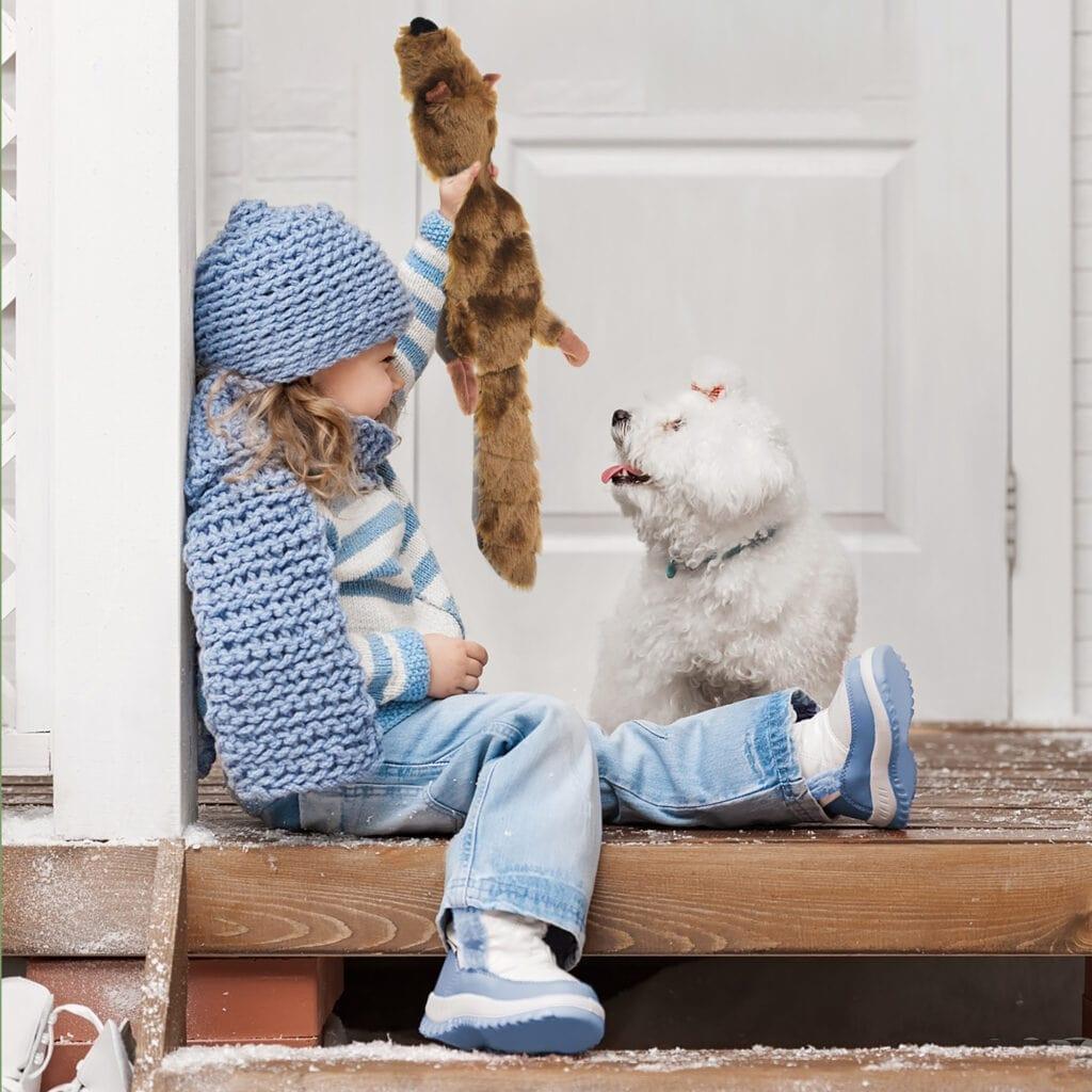 Squeaky Plush Dog Toy Ghost Raccoon