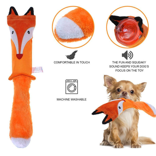 Squeaky Plush Dog Toy Wild Forest Fox