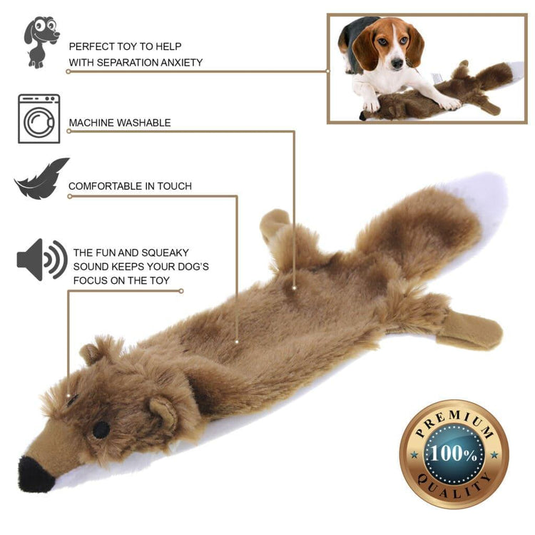 Squeaky Plush Dog Toy Speedy Fox